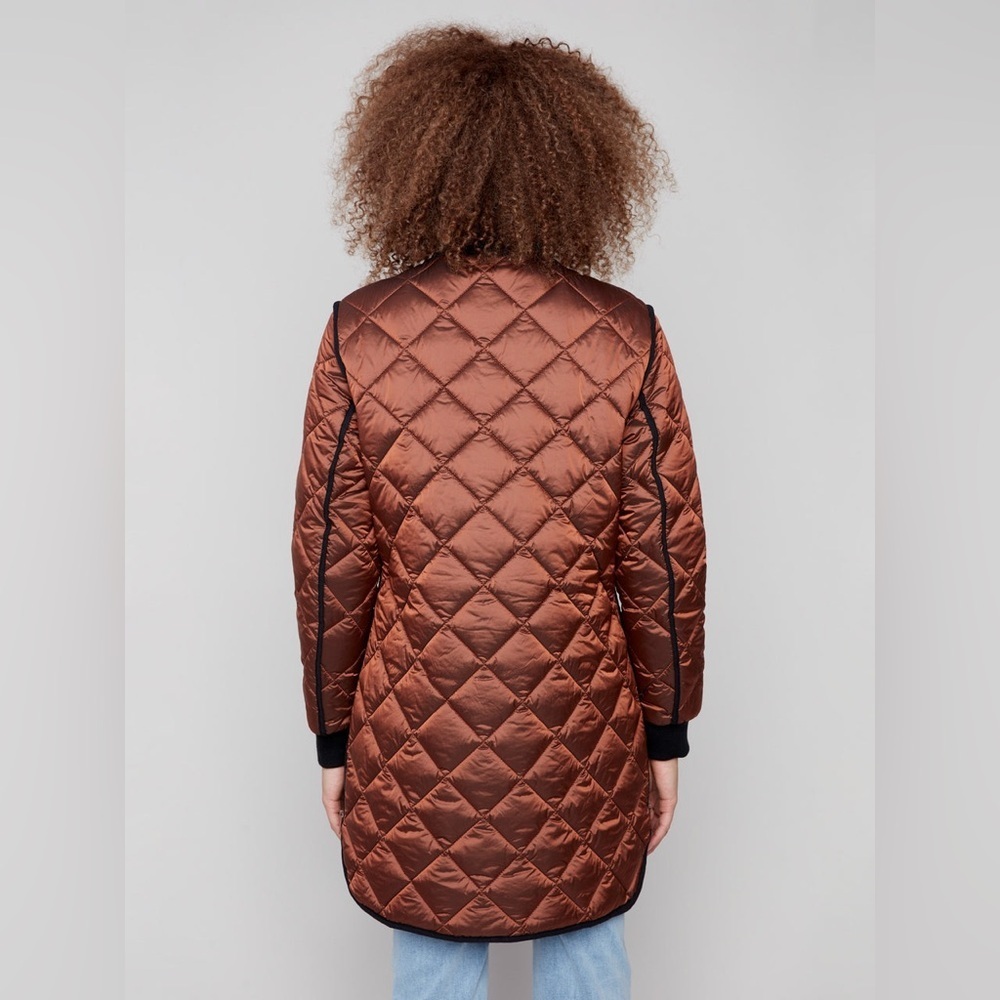 Adroit Atelier Libby Quilted Long Jacket Sepia Bronze - Picture 2 of 14